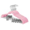 5/10pcs Clothes Hangers with Movable Clips Velvet Ultra Thin No Slip Rack Skirt Pants Hangers for