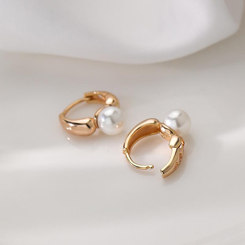 S925 Silver Simple Celebrity Style Gold Pearl Drop Earrings For Woman  Korean Fashion Jewelry Wedding Girl's Sweet Accessories