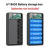 6*18650 внешний аккумуляторный бокс с двумя USB-портами типа C, зарядный чехол с фонарями для кемпинга, 20000 мАч, внешний аккумуляторный футляр для хранения и зарядки