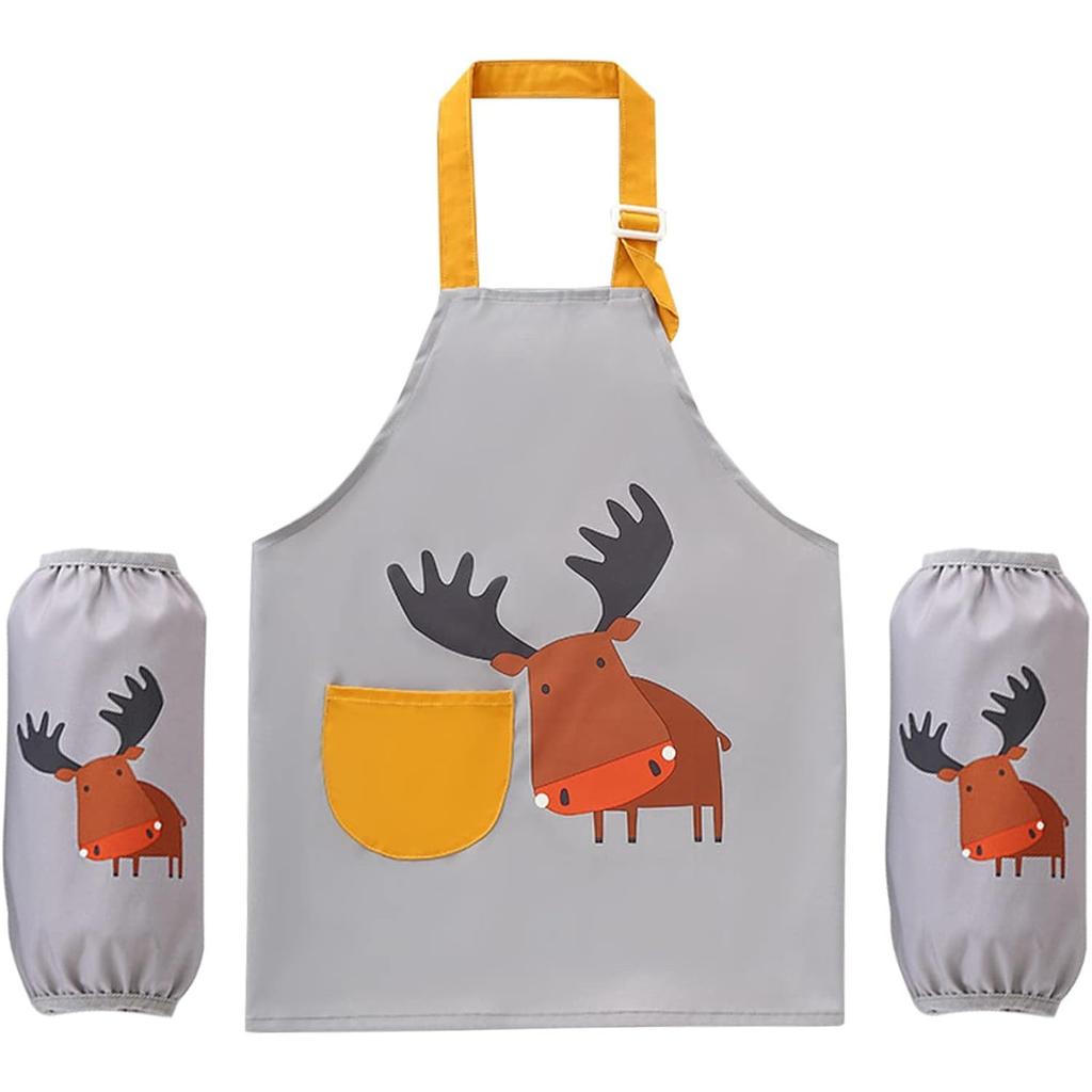 Детские фартуки для девочек и мальчиков, водонепроницаемый кухонный фартук для детей с карманами, регулируемый ремень для детей, приготовление пищи, выпечка, рисование, садоводство