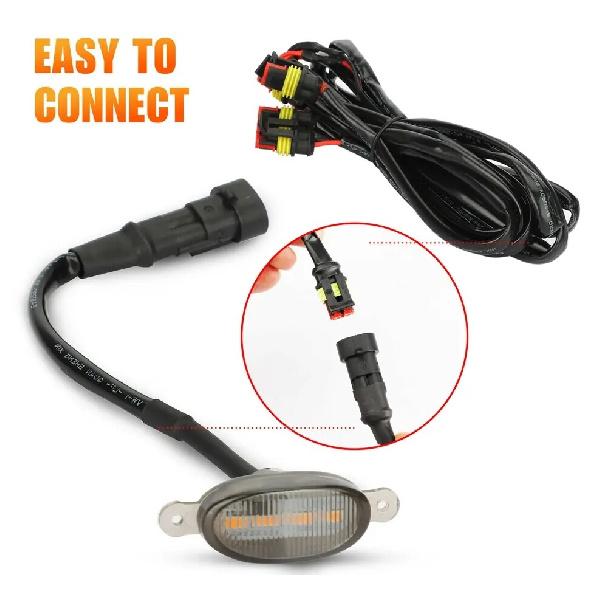 Universal LED Front Grille Lights Amber Lighting For Raptor Style Car Grid Decor