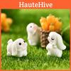 Cute Resin White Rabbit Ornament Enchanting Garden Miniature Decor Piece
