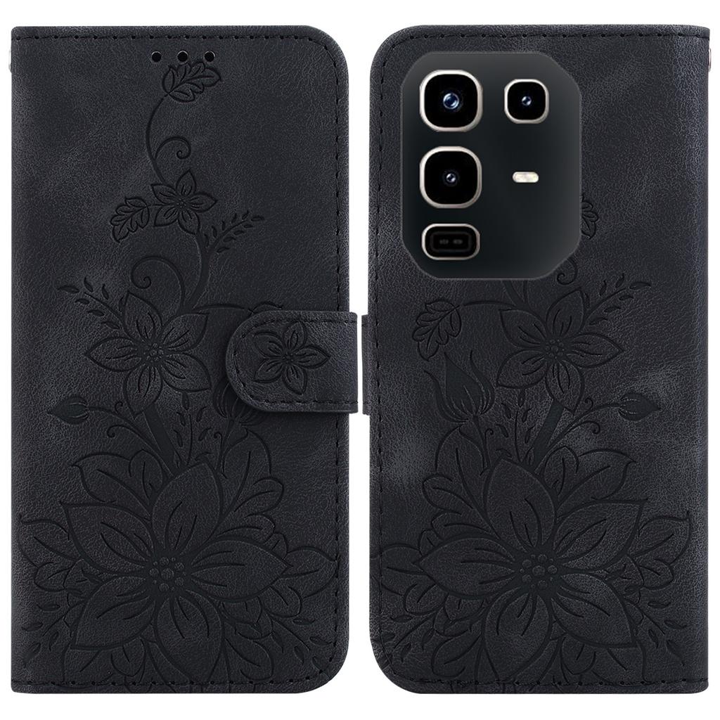 Чехол-подставка для Infinix Note 50 4G/Note 50 Pro 4G, кожаный чехол для телефона с принтом лилии и ремешком на запястье