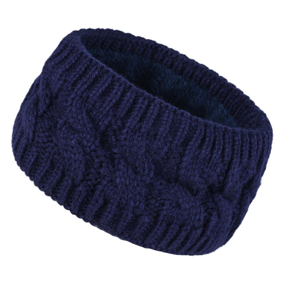 Женская зимняя бархатная вязаная повязка на голову: Теплые спортивные наушники из крученой шерсти для Европы и Америки