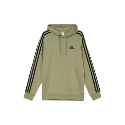 Мужская толстовка с капюшоном Essentials Fleece 3-Stripes Tent-Green JI6425