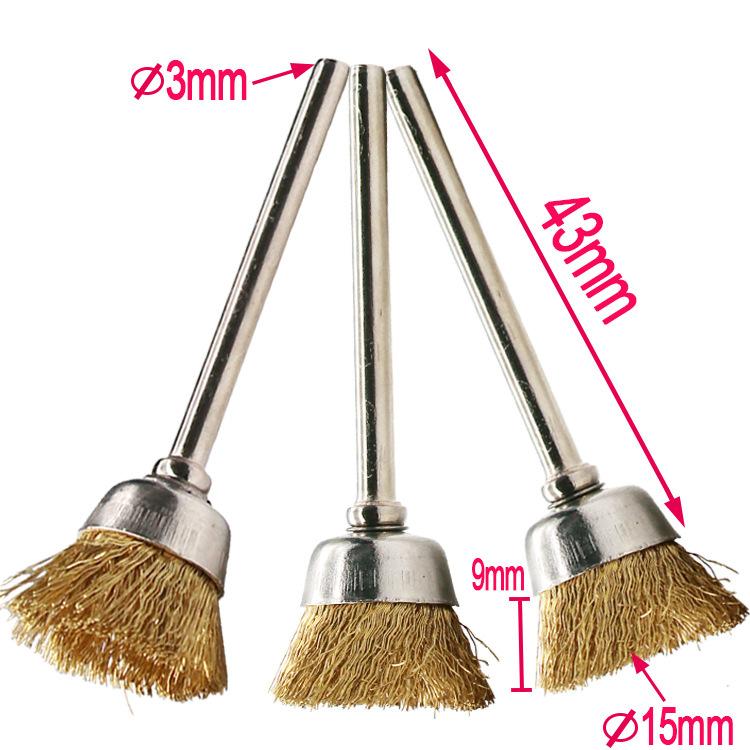 Wire Wheel Brush 6mm Shank Copper Plating Stainless Steel Wire Wheel Brush Grinder Rotary Tool