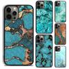 Чехол для телефона с рисунком из бирюзового камня и мрамора для iPhone 5 6 7 8 Plus X XR XS SE2020 Apple 11 12 13 mini Pro Max Galaxy S20 S21