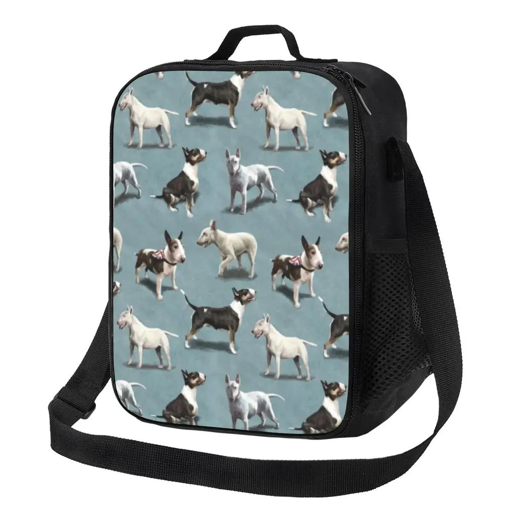 Rainbow Bullies Funny Bull Terrier Insulated Lunch Tote Bag for Dog Resuable Thermal Cooler Food Bento Box Work School Travel