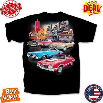 Вдохновленная Oldsmobile 442 Винтажная машина Коллекция автомобилей Графическая футболка Ретро Масл Унисекс Футболка