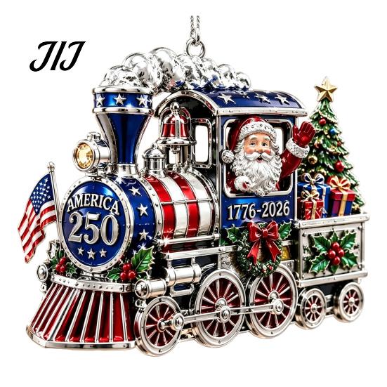 Patriotic Christmas Tree Snowflake Ornaments 250 Anniversary USA Ornament, United States 1776-2026 250th Holiday Gift for Family Friends Keepsake,