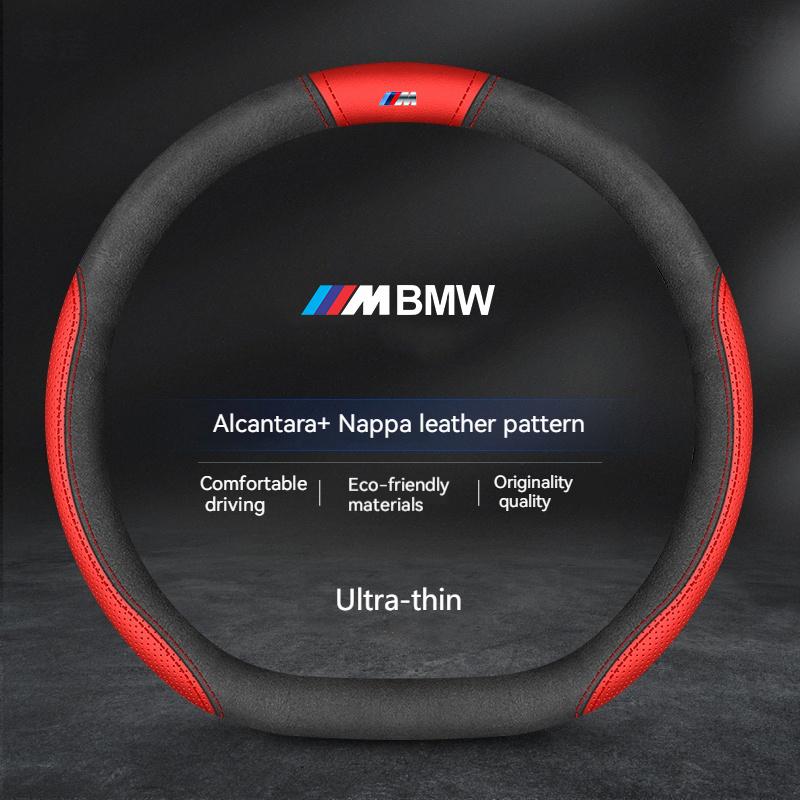 For BMW M X1 X3 X5 X6 E39 E46 E87 E90 E92 F10 F15 F25 F30 Carbon fiber Suede Leather Car Steering Wheel Cover Auto Accessories HG5