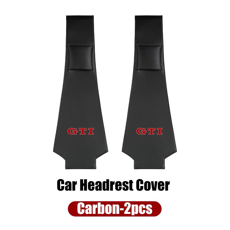 Car Leather Headrest Protective Cover Storage Bag For Volkswagen VW Golf 4 6 7 GTI Tiguan Passat B5 B6 B7 CC Jetta MK5 MK6 Polo we36