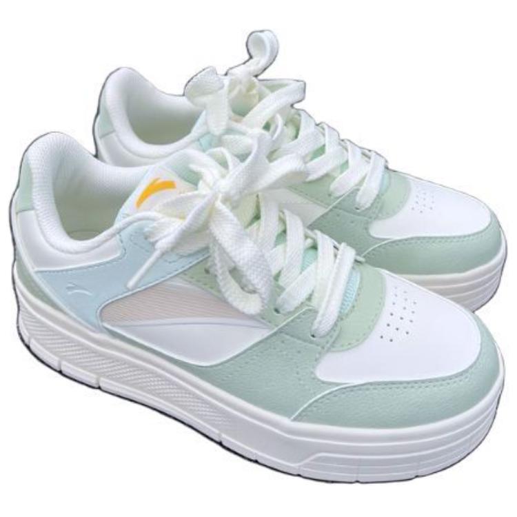 Anta Универсальные простые износостойкие нескользящие низкие кроссовки для скейтбординга женские кроссовки зеленые белые 922418061-8