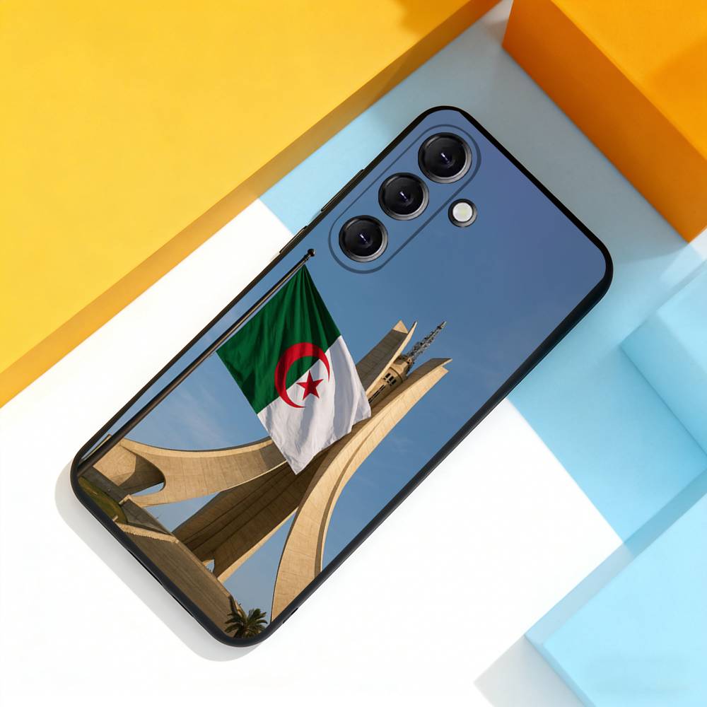 Algeria Flag Cool Phone Case For Samsung Galaxy A 73,72,51,53,52,71,22,5G,Note,J7,8,9 Soft Black Cover