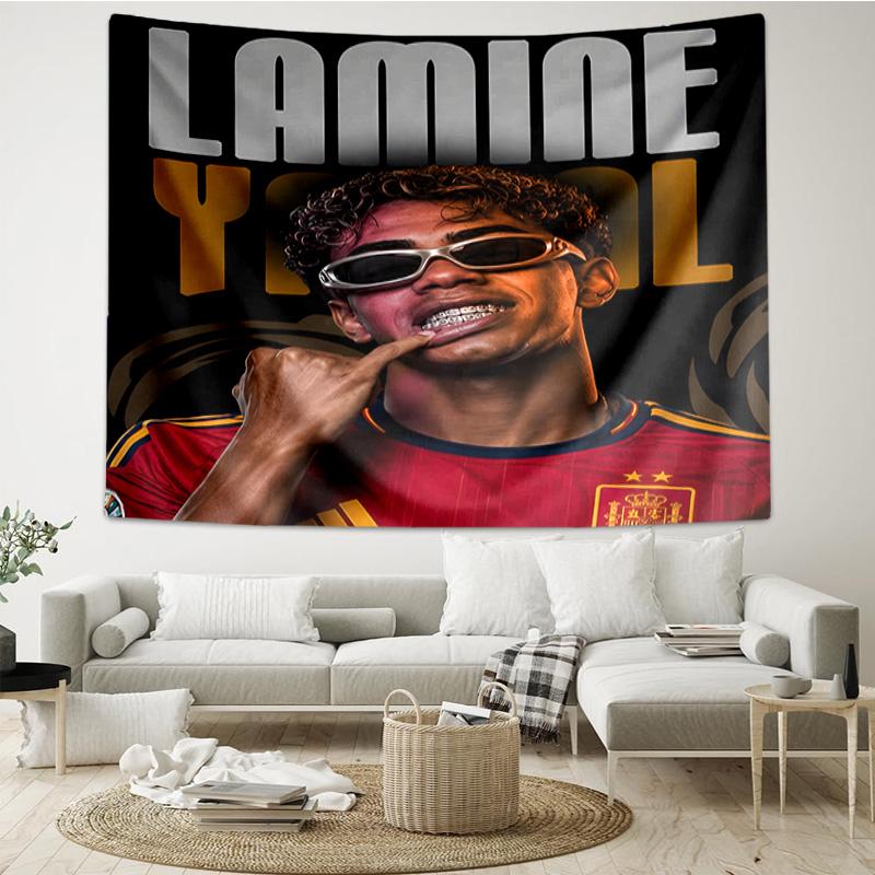 Печатное гобеленовое панно Lamine Yal Celebration, для спальни, гостиной, общежития, Большой декор для стены, Тканевый декор, Веер, Подарки на день рождения