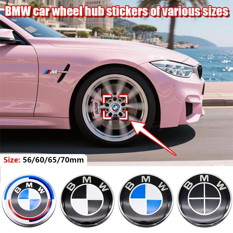 DJSA5 4Pcs ABS Wheel Center Cap Badge 56 60 65 70mm For BMW M Power M2 M3 M4 M5 M6 M Competition Glossy Black Silver Tuning Accessory