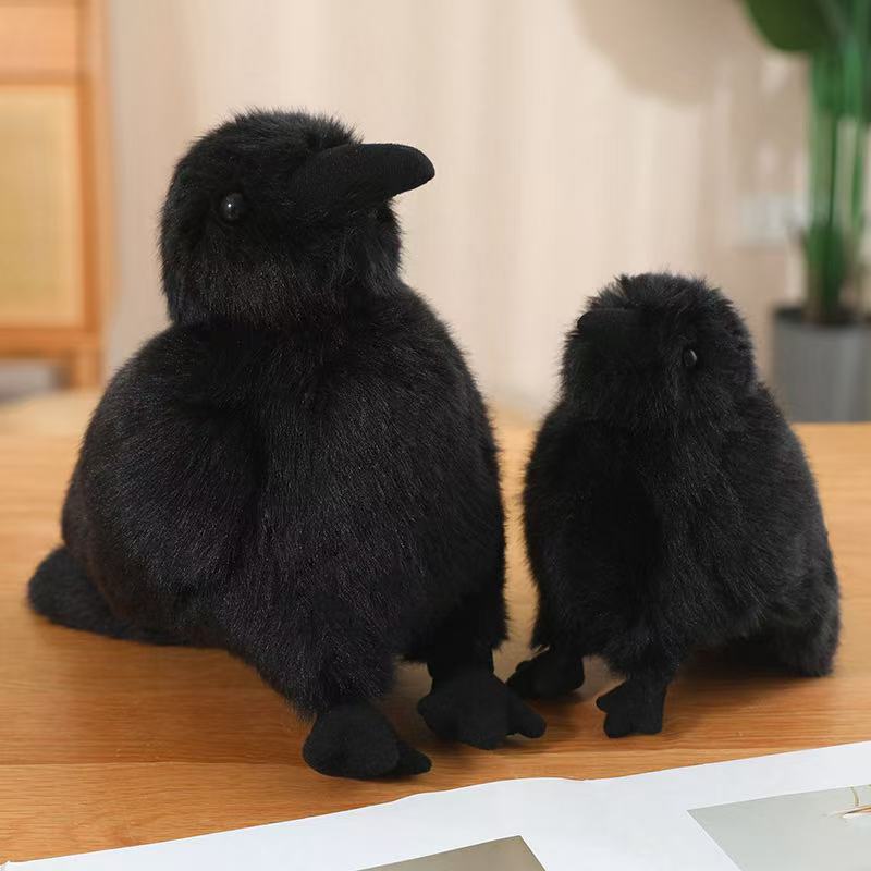 Simulation Crow Doll Plush Toy 15/25/35cm Handmade Cartoon Anime Cute Pillow Cushion Home Decor Kids Birthday Gift