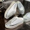 Rhinestone Baotou Half-drag Women's Spring and Summer New Flat-bottomed Outer Wear Lazy Shoes Casual Slippers Women