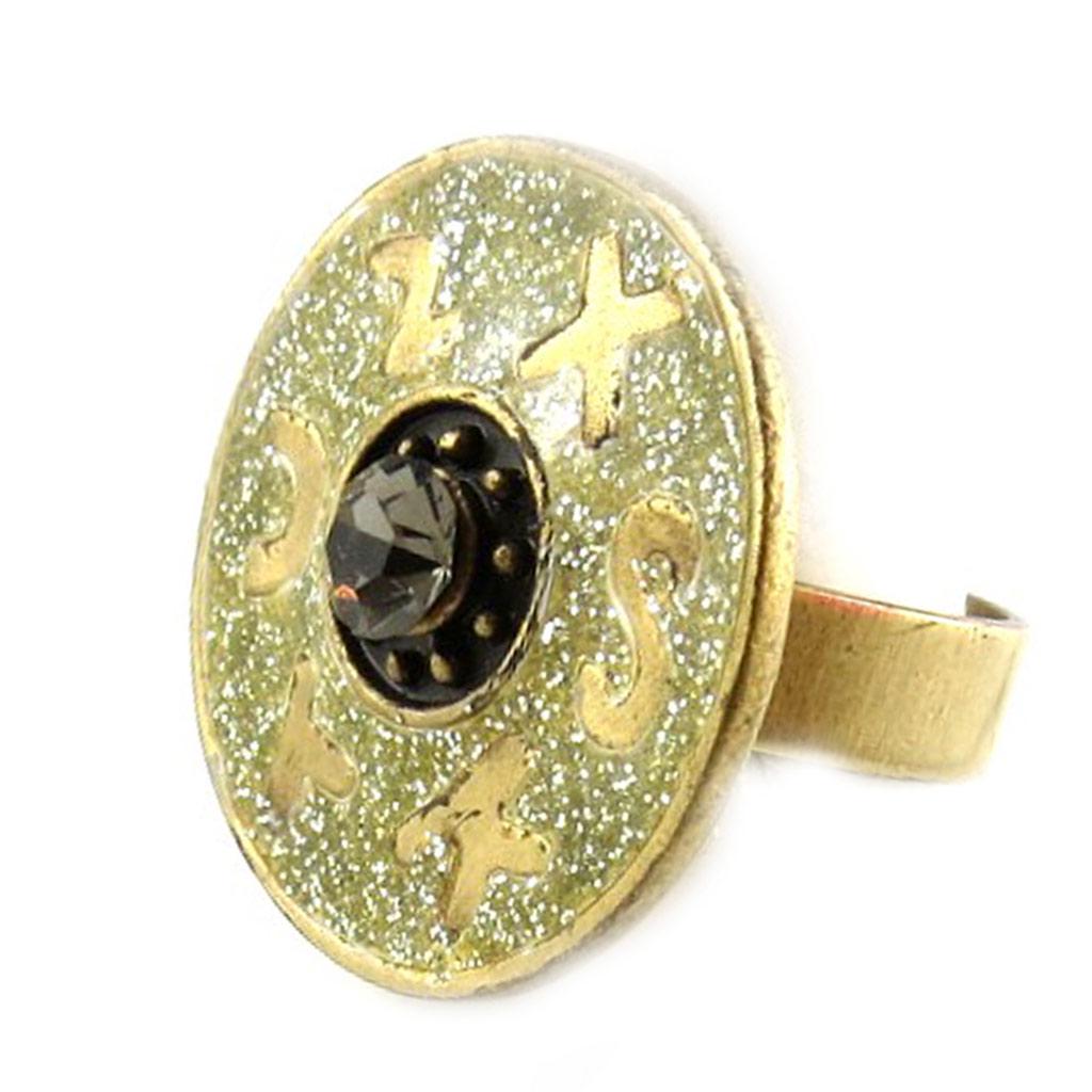 Les Trésors De Lily [E2591] — Дизайнерское кольцо «Byzance», золотисто-серое.