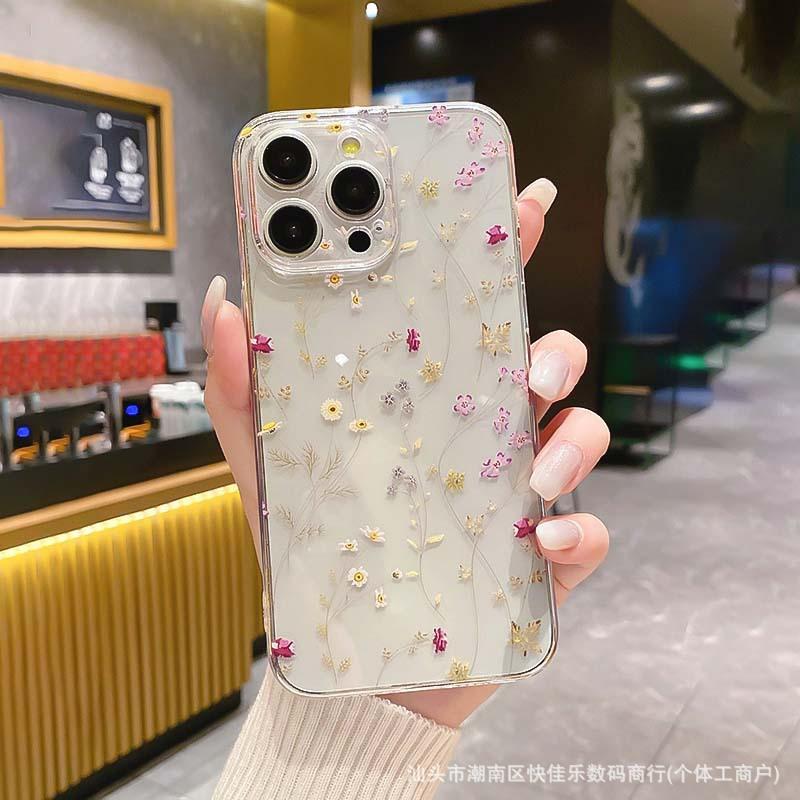 Свежий цветочный для iPhone11/12/13/14/15/16ProMax Чехол для iPhone XS/XR противоударный