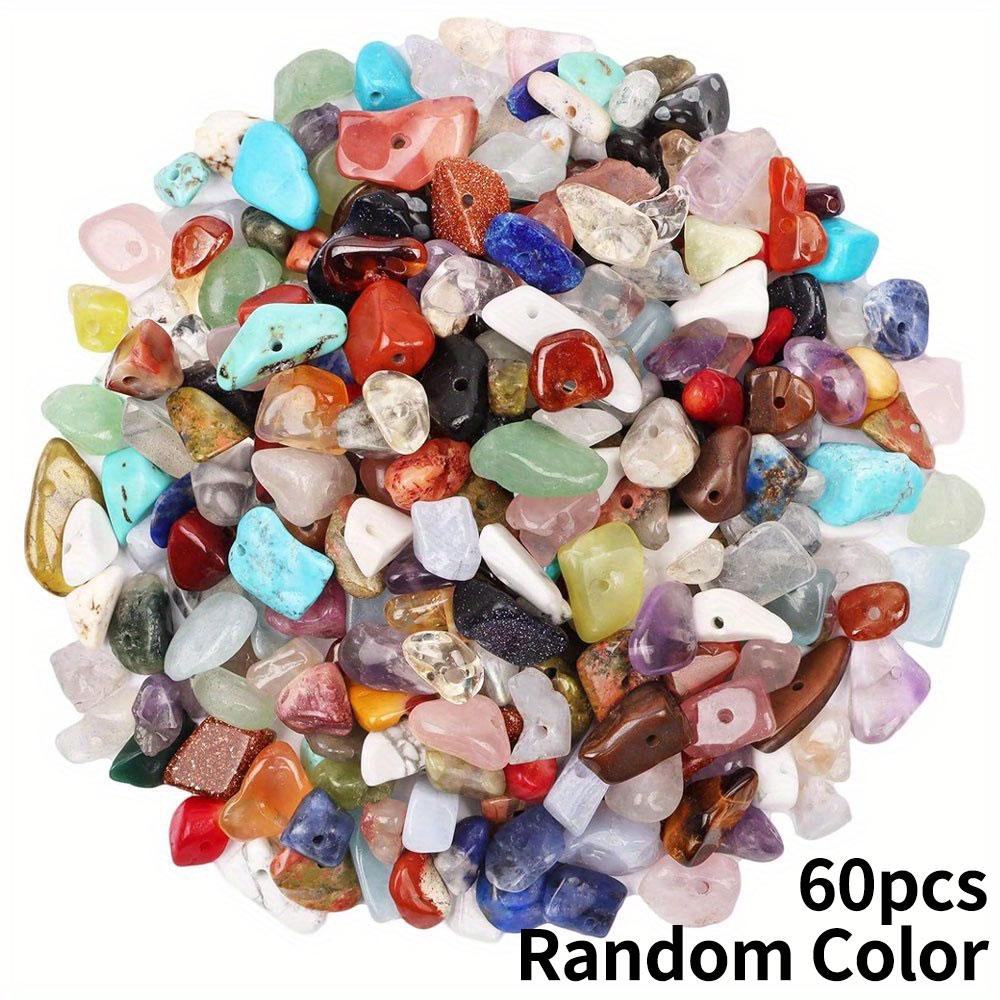 20/40/60 бусин из натурального щебня разных цветов, нерегулярные каменные бусины размером от 5 мм до 8 мм, просверленные отверстия, браслеты, ожерелья, серьги, бижутерия своими руками
