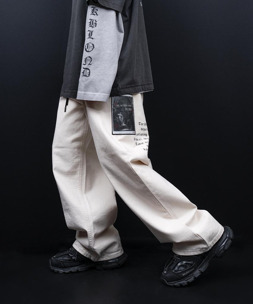 BLACKBLOND Vividi No Sympathy Wide Cotton Pants (Ivory)