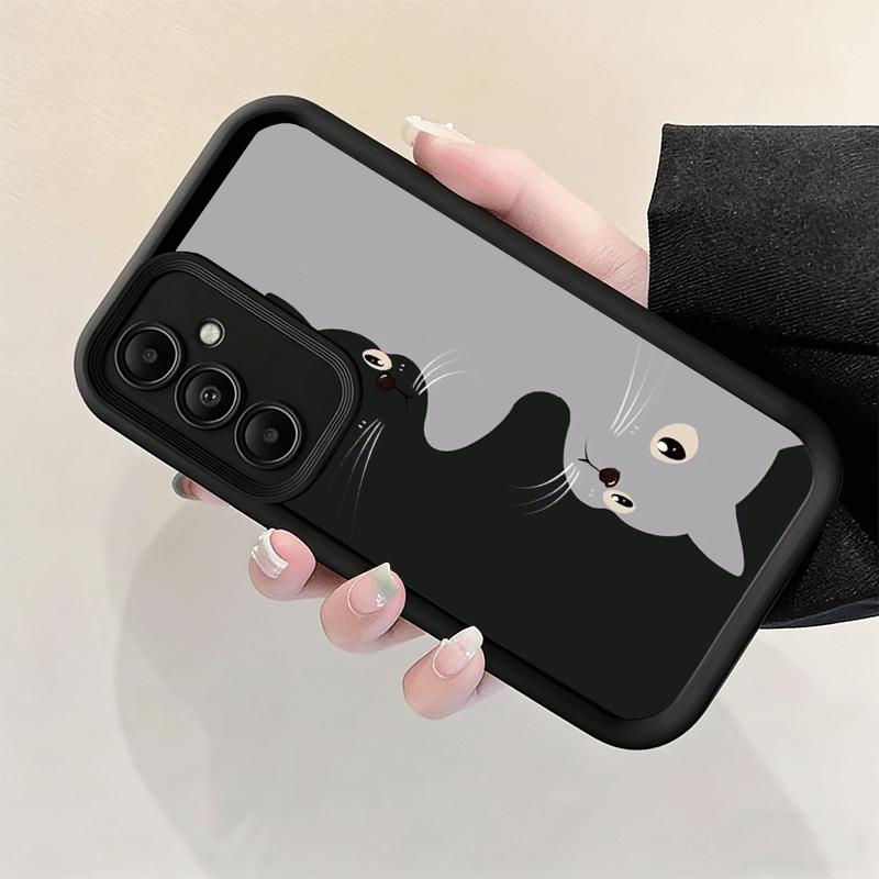 Чехол для телефона для Samsung Galaxy A17 A16 A15 A14 A13 Черный Кот Мультяшный Милый A56 A36 A26 A55 A35 A25 A54 A34 A24 A53 A33 A23 A07 A06