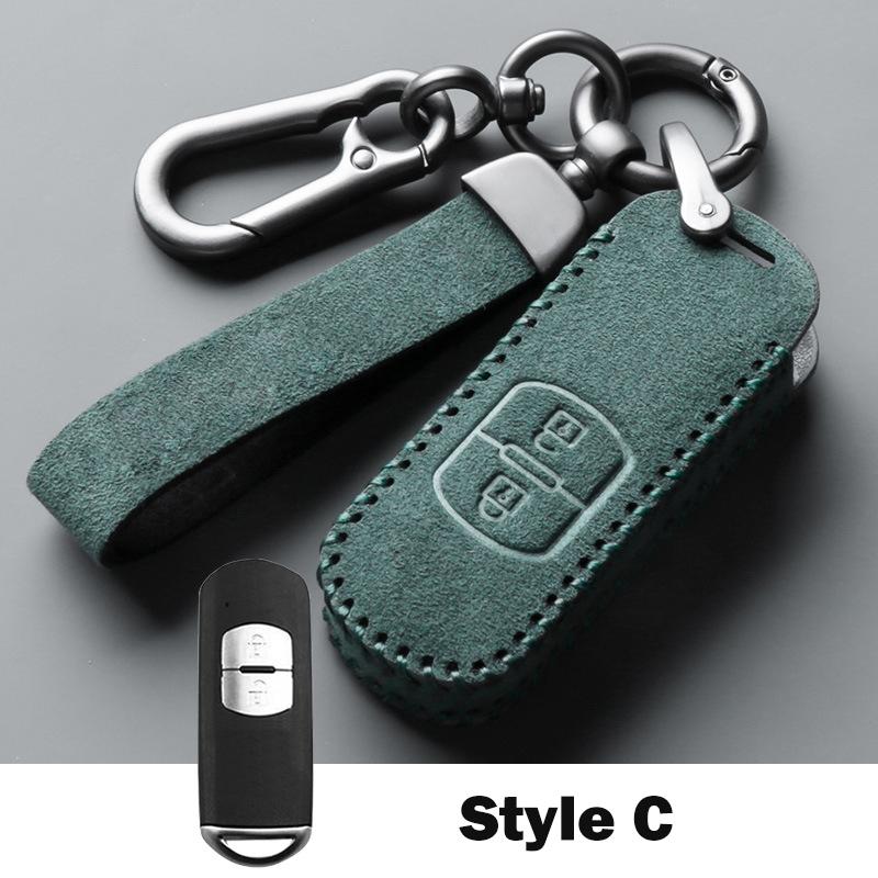 Leather Suede Car Remote Key Case Cover Shell For Mazda 2 3 5 6 BL BM GJ Atenza Axela Demio CX-3 CX3 CX-5 CX5 CX7 CX-9 CX8