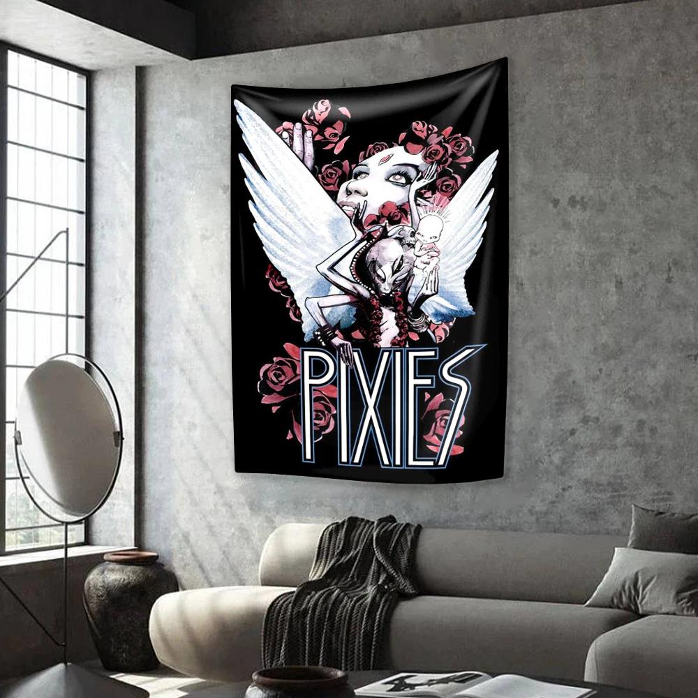 Гобелен Альтернативной Рок-Группы Pixies Украшение для Дома Большой Тканевый Настенный Декор Фон для Вечеринки в Общежитии Декор для Концерта