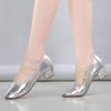 Женская обувь женская милая серебристая легкая обувь с ремешком на пряжке на квадратном каблуке женская повседневная удобная обувь для танцев ab648