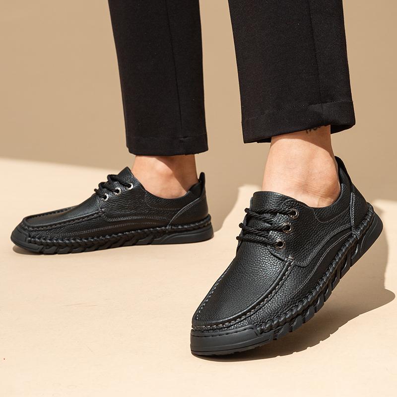 Мужская повседневная обувь из натуральной кожи, деловая обувь на шнуровке, универсальная мужская обувь для ходьбы, классическая новая мужская обувь для свадьбы