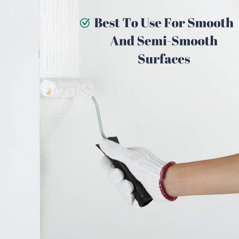 11pcs Complete Paint Roller Set with Long Handle & 4-Inch Covers Brush Painting Tool Kit Ideal for Walls, Ceilings & Small Areas