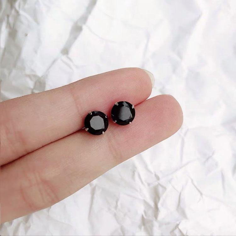 "Унисекс 925 пробы серебряные мини-серьги-гвоздики с бриллиантами"