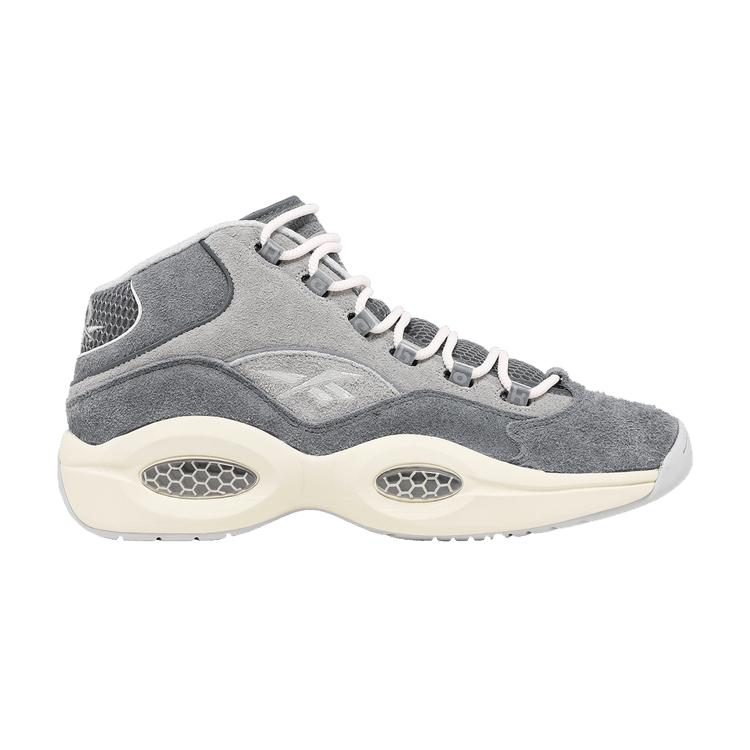 Men's Sneakers Reebok Question Mid Grey Suede Grey/Steel-Chalk White