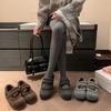 inner height increase with skirt warm and velvet Mary Jane fluffy shoes women's autumn and winter single shoes cotton shoes woolen soft sole