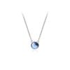 925 Sterling Silver Jewelry Female Blue Ocean Heart Simple And Cute Fashion Round Geometric Clavicle Chain Necklaces XL089