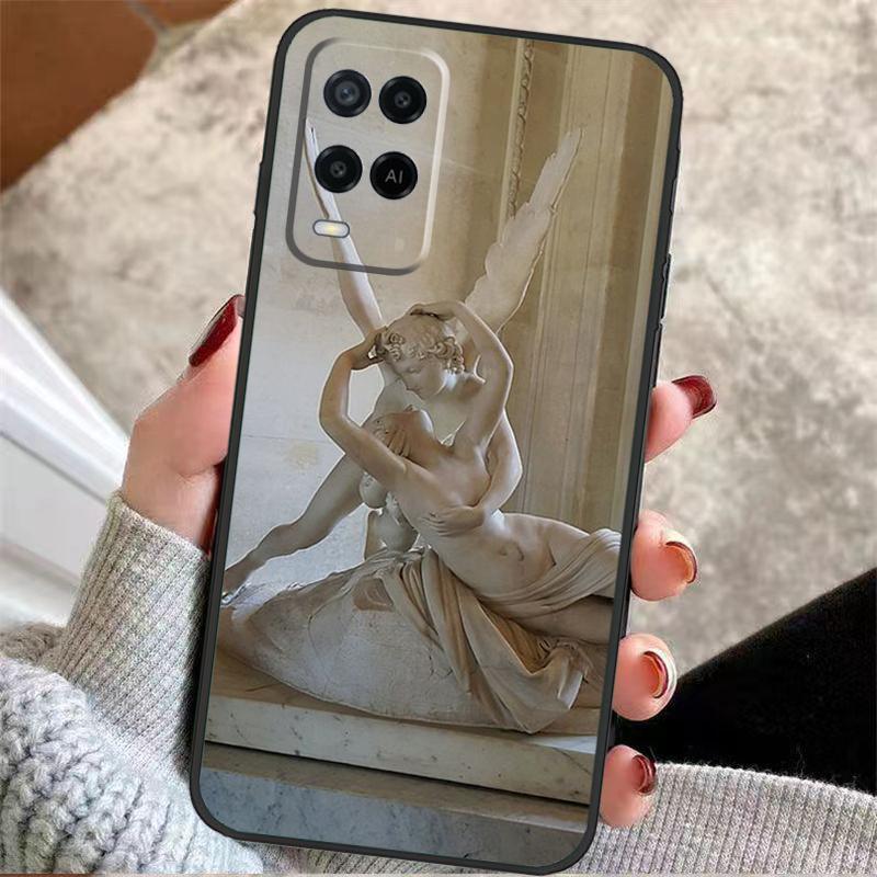Художественный футляр-пенал Ангел Купидон для Oppo A57 A17 A77 A40 A78 A54 A74 A94 A76 A16 A96 A18 A60 A80 A38 A58 A98 A15 A5 Pro