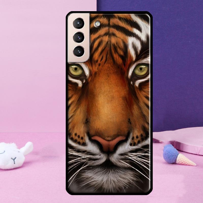 Чехол для телефона с изображением лица льва и тигра для Samsung Galaxy S25 Ultra S24 S23 Ultra S9 S10 S20 S21 S22 Plus S24 FE