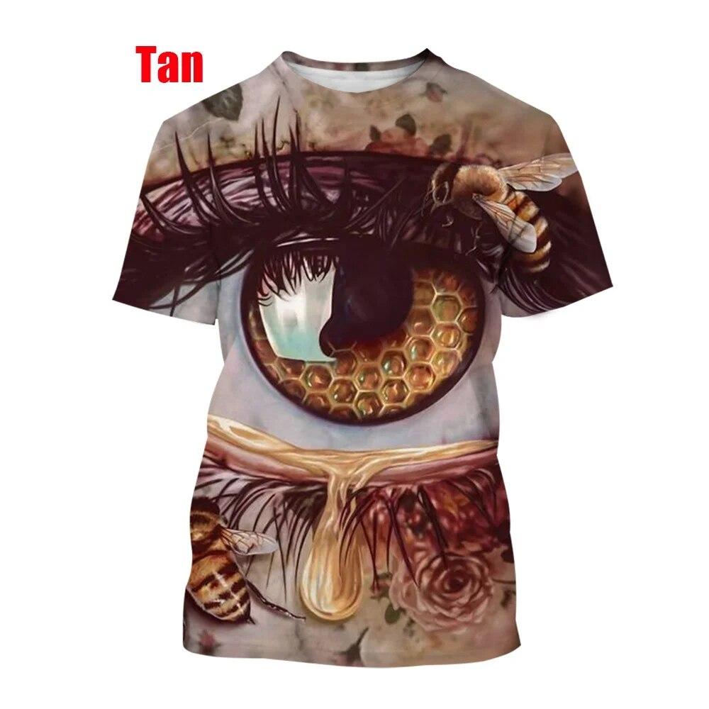 2022 Новая модная футболка с 3D принтом пчелы, летняя повседневная мужская/женская дышащая футболка в стиле хип-хоп с коротким рукавом