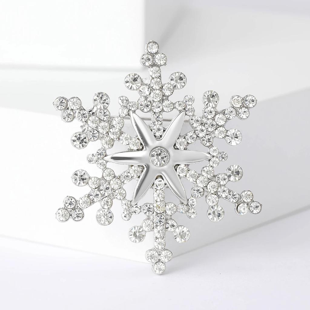 Rhinestone Snowflake Brooches for Women Unisex Christmas Pins Multi-color Available Fashion Jewellery Accessories Gifts