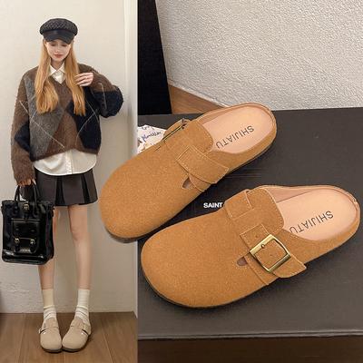 Новые стильные модные женские сабо мюли пробковые тапочки уличные мюли замшевые туфли с поддержкой свода кожаные сандалии Zapatos Mujer