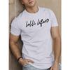 Футболка Lolli Life с геометрическим узором, круглым вырезом - Небольшая эластичность, Обычная посадка, Летний топ