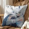Cute S-Shirakami F-Fubuki Vtuber  Square Double-Sided Printed Pillow Case Sofa Cushion Cover Bedroom Bedside Decor