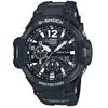 Мужские часы G-SHOCK GA-1100-1AJF [SKYCOCKPIT] круглые черные цифровые аналоговые