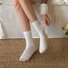 Белые носки, Кружевные носки, Женские носки до середины икры, Бесшовные осенне-зимние носки гольфы с темным узором в стиле лолита, Студенческие носки