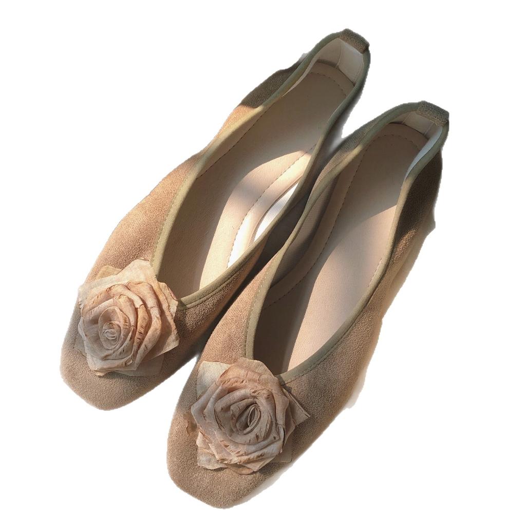 Нишевый дизайн туфли на плоской подошве с сухой розой женские весенне-осенние ретро новые китайские туфли-балетки с розой вечерний бриз