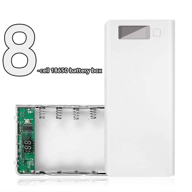 DIY Корпус 8*18650 Аккумуляторов Power Bank Двойной USB Для Зарядки Телефона Кейс-Коробка для Хранения Аккумуляторов 18650 Без Аккумуляторов