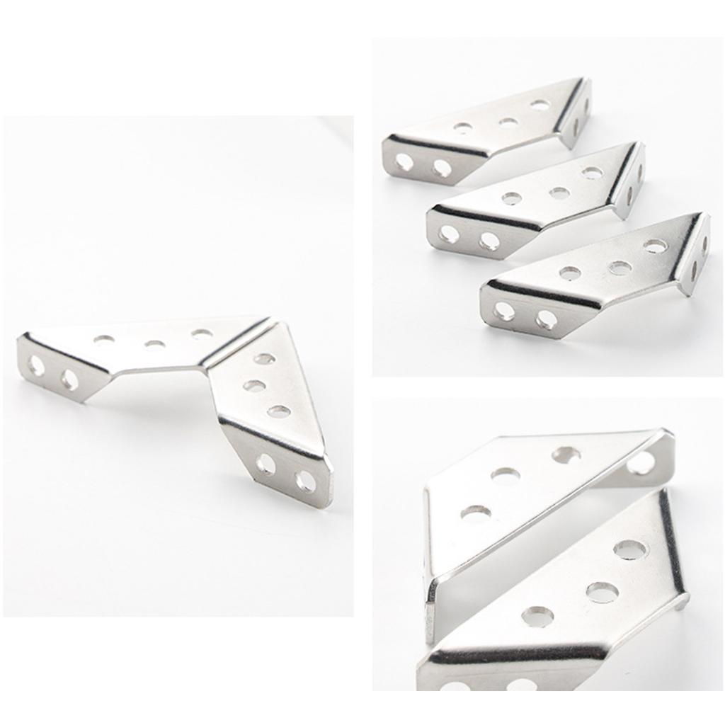 100Pcs Stainless Steel Furniture Corner Connector Shelf Brackets Cabinet Support Fixing Frame Corner Brace Enduring