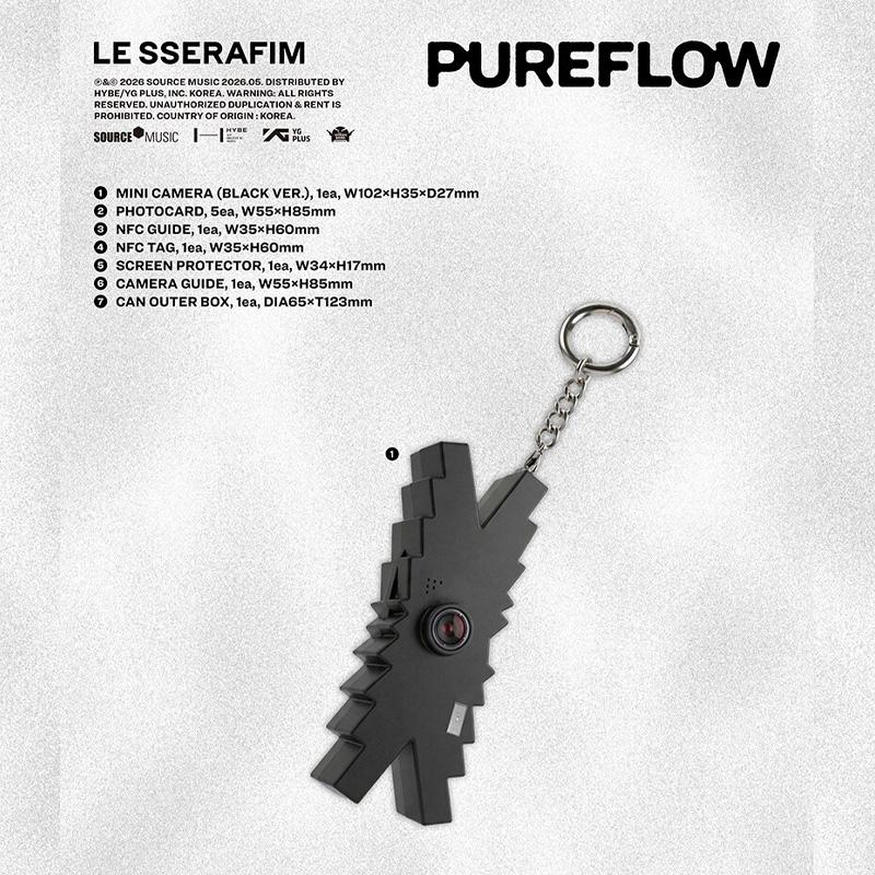 [ПРЕДЗАКАЗ] LE SSERAFIM – 2-й студийный альбом PUREFLOW pt.1 (Мини-камера Вер. Black Ver.)