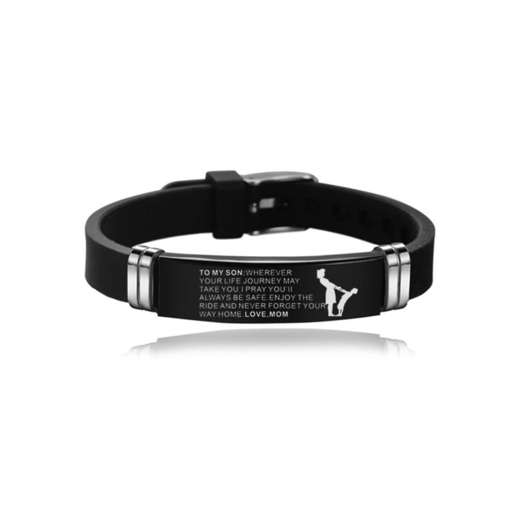 Браслет из нержавеющей стали Вдохновляющие цитаты Браслеты Персонализированные подарки Браслет для сына Браслет на запястье Браслеты для поддержки Подарок